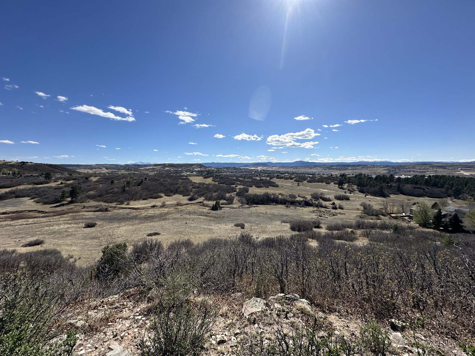 Panoramic valley view from the property toward the mountains